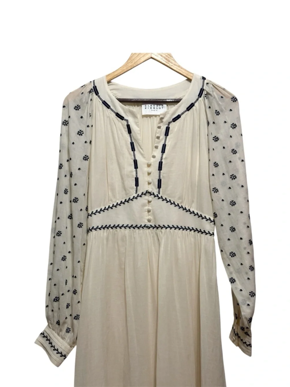 Cream Embroidered CLAUDIE Pierlot Paris  Boho dress - Picture 6 of 16